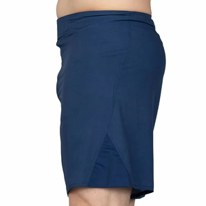 Shorts Homme Bleu Marine Séchage Rapide Taille Élastique Couleur Unie Style Sport Décontracté Tissé Longueur Courte Qualité Supérieure Prix Usine - Product Image 1