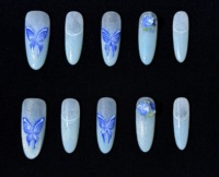Ongles press-on peints à la main de haute qualité, art 3D, qualité professionnelle, application facile, prix compétitif direct usine