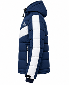 <b>Mens</b> Hooded Puffer Jacket Winter Warm Windproof Color Blocking Zipper Front Casual streetwear running <b>mens</b> puffer jackets - Product Image 4