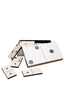 Jeu de dominos en résine blanche avec points circulaires, sculpture artistique pour la décoration de la maison, forme irrégulière, pièce de jeu décorative - Product Image 6