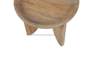 Juego de mesa de centro de madera de mango de 2 piezas, juego de mesa de madera de mango natural, juego de mesas auxiliares de madera maciza de mango, mesas de centro de madera de mango para sala de estar - Product Image 6