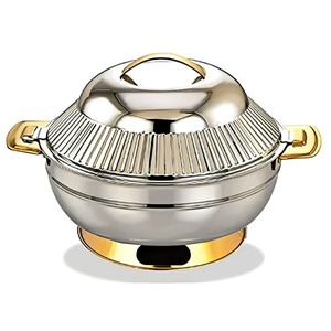 Plat de service rond en acier inoxydable isolé pour garder les repas au chaud lors des dîners en famille et des rassemblements - Product Image 3