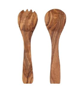 Cuillère en bois naturel, artisanale, rustique, durable, surface lisse, prise en main confortable, outil de cuisine idéal pour remuer les soupes - Product Image 1