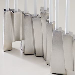 Candelabro de Metal de Menorah de peltre de bronce personalizado, precio bajo, decoraciones navideñas de Chanukah Hanukkah Judaica - Product Image 5