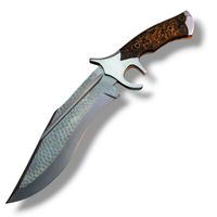 Couteaux Bowie Artisanaux à Lame Fixe et Manche Ergonomique en Bois pour le Camping en Plein Air, la Randonnée et la Collection Quotidienne