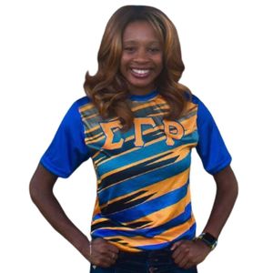 Sigma Gamma Rho Dri Fit Jersey SGRho Blue Gold Athletic Shirt 22 Greek Performance Tee Femme Unisexe - Product Image 5