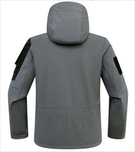 <b>Men's</b> Olive Green Hooded Fleece <b>Safari</b> <b>Jacket</b> Stand Collar Zipper Closure Casual Workwear Style Windproof Regular Fit Autumn - Product Image 4