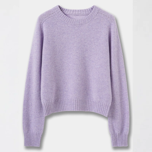 Pull-over col rond pour femme, couleur unie, 100% acrylique, manches longues, tricot décontracté, anti-boulochage, coupe classique, pour l'automne - Product Image 1