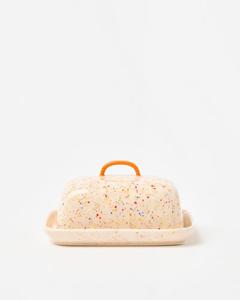 Recipiente para mantequilla Confetti Glaze con tapa y asa, bandeja compacta para servir, elegante contenedor de mantequilla para cocinas modernas - Product Image 4