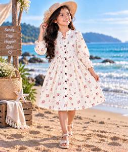 Robe de fête élégante pour filles, de qualité supérieure, confortable et magnifique, tenue de créateur pour enfants, disponible au prix de gros. - Product Image 5