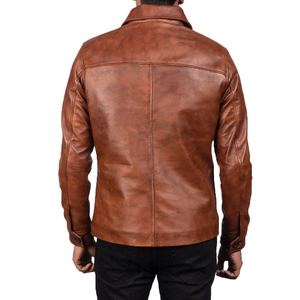 Chemises en cuir personnalisées OEM pour hommes 2026 – Coupe ample premium, boutonnées, décontractées, entièrement doublées – Nouvelle collection hiver, style urbain élégant - Product Image 3