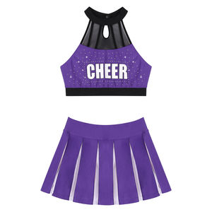 Uniforme de cheerleading pour femmes adultes de haute qualité, design personnalisé, techniques d'impression avec strass, 100% polyester respirant - Product Image 2