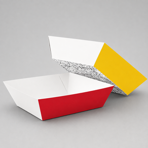 Barquettes en papier kraft biodégradables et écologiques personnalisées pour frites, nuggets de poulet, ailes de poulet et autres plats rapides - Product Image 2