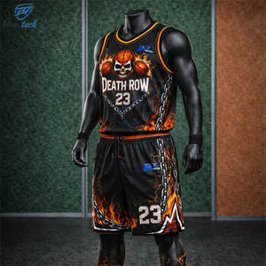 Conjunto de Uniforme de Baloncesto Sublimado con Estampado Personalizado para Hombre, Sin Mangas, Deportivo, Transpirable, de Secado Rápido, para Entrenamiento y Juego, Tallas Grandes, OEM - Product Image 1