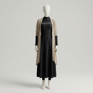 Nuevo Diseño, Talla Grande, Abaya Musulmana Estampada para Mujer, Conjunto Deportivo con Sudadera con Capucha, 100% Algodón Ecológico, 2 en 1 - Product Image 1