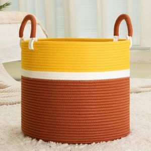 Solution de rangement pour la maison, panier à linge élégant, panier de couleur neutre, panier de rangement beige, panier en corde souple, panier à linge durable - Product Image 4