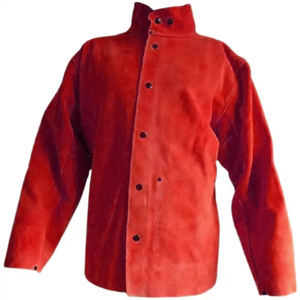 Veste de sécurité industrielle robuste en cuir de vachette pleine fleur, résistante aux étincelles, certifiée CE, logo personnalisé, ANSI Classe 1 - Product Image 4