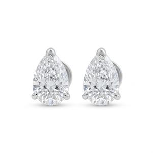 Pear Cut <b>Moissanite</b> Stud <b>Earrings</b> Silver Plated 18K Gold Plated IGI Certified Trendy Claw Setting Women's Jewelry - Product Image 1