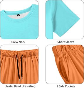 Men's 2 Piece Short Sleeve Tracksuit Tropical Graphic T Shirt Hawaiian Tee Solid Shorts <b>Set</b> Summer Casual Outfits - Product Image 5