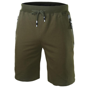 Pantalones cortos deportivos para hombre en rojo y negro, cintura elástica, secado rápido, tejido de poliéster, ajuste atlético, corte medio con bolsillos. - Product Image 5