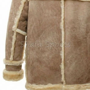 Vestes en cuir et fourrure pour hommes, style motard, en shearling de haute qualité, mode hiver, sur mesure OEM. - Product Image 5