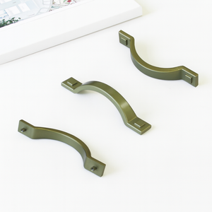 Eco-Friendly Durable Modern Curved Zinc Alloy Cabinet Handle Satin Brass <b>Drawer</b> <b>Pull</b> for Dresser Bedroom Kitchen Bathroom Dining - Product Image 5