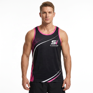 Débardeur de course unisexe personnalisé à séchage rapide, débardeur de marathon respirant en maille, uniforme de sport, débardeur d'entraînement pour hommes - Product Image 1