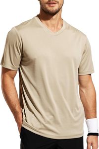 T-shirt de sport haute performance à col en V, tendance, pour homme, en polyester, tissu recyclé écologique, vêtements de sport durables - Product Image 3