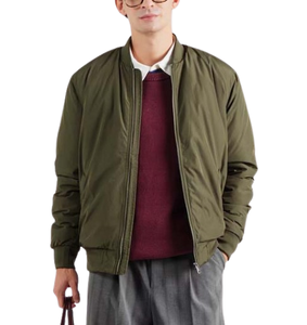 Veste bomber en nylon pour homme avec logo personnalisé, fermeture éclair, veste bomber brodée, 2025 - Product Image 3