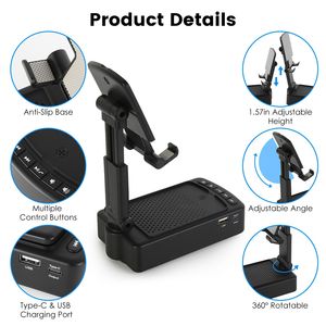 Altavoz Inalámbrico HD con Sonido Envolvente, Soporte para Teléfono Celular, Banco de Energía Portátil Plegable con Base Antideslizante, Cargador Multifunción - Product Image 5