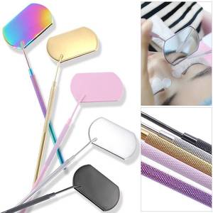 Professional <b>Lighted</b> Gold-Plated Stainless Steel Pocket Cosmetic <b>Mirror</b> for Eyelash Extension Inspection Handheld Lash Artists - Product Image 5