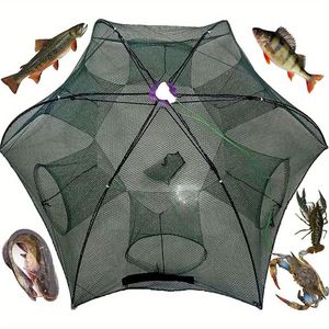 Foldable <b>Aquaculture</b> <b>Trap</b> for Fishing Bait Crab Net to Catch Crawdad Shrimp and Minnow Cast Dip Cage - Product Image 1