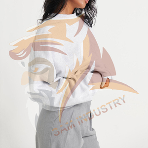 Sweat-shirt surdimensionné personnalisé pour femme, à épaules tombantes, couleur unie, manches longues, en molleton, design simple - Product Image 4