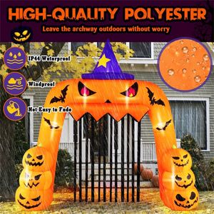 Giant 10.4x11.6ft Halloween Pumpkin Arch 7 LED Lights Built-in Blower for Easy <b>Inflation</b> Windproof Yard Decorations - Product Image 5