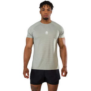 เสื้อยืดแขนสั้นสีเงินสำหรับผู้ชาย เนื้อผ้าฝ้ายพรีเมียม สวมใส่สบาย เหมาะสำหรับใส่ลำลอง ออกกำลังกาย มีสไตล์ ขายส่งจำนวนมาก เสื้อผ้ากีฬาแฟชั่น - Product Image 1