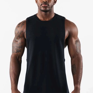 Camiseta sin Mangas Negra para Hombre, Calidad Premium 2026, Cuello Redondo, Tejido de Punto, Estilo Casual, Transpirable, Color Sólido, Ropa Deportiva - Product Image 4