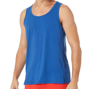 The Perfectionists Men's <b>Red</b> Sleeveless <b>Tank</b> <b>Top</b> O-Neck Polyester Quick Dry Solid Color Casual Workout Wear - Product Image 1