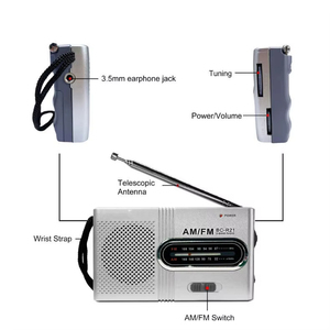 Radio AM/FM de Bolsillo Personalizada de Fábrica con Altavoz, Antena y Auriculares Integrados para Estudio, Trabajo, Actividades al Aire Libre y Hogar - Product Image 2