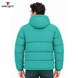 High Quality Puffer Jacket Canvas <b>Fabric</b> <b>Waterproof</b> Breathable Hooded Stand Collar Front Winter Manufactured Pakistan - Product Image 5