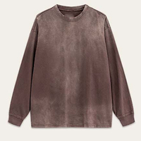 Sudadera Casual de Algodón y Fibra de Bambú para Mujer, Lavada con Ácido, con Apliques Frontales, Diseño Personalizable, Gran Venta