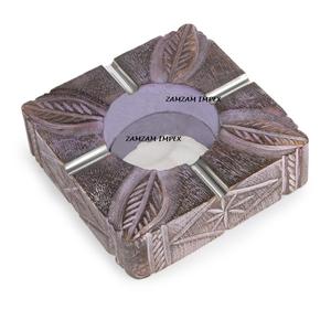 Cenicero Cuadrado Clásico de Madera Hecho a Mano con Tapa, Sin Humo |   Bandeja Ecológica Cubierta para Fumar Cigarrillos y Cigarros, para Uso en Casa/Auto - Product Image 2