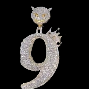 Luxury VVS Moissanite Diamond Gold Plated Two Tone Hiphop Custom <b>Initial</b> Letter 925 <b>Silver</b> <b>Pendant</b> - Product Image 5