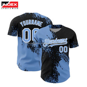 Camiseta de Béisbol para Hombre, Manga Corta, Negra con Ribete Rojo, Cierre de Botones, Transpirable, Poliéster, Corte Regular, para Adultos, Todas las Temporadas - Product Image 2