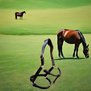 Harnais de cheval en cuir de haute qualité, anatomique, avec sangle en corde, style selle anglaise, boucle en laiton, couleur personnalisable - Product Image 1