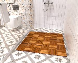 Dalles de terrasse en bois emboîtables DIY 30 x 30 cm pour patio, intérieur, balcon, terrasse, jardin, installation facile, imperméables, ignifuges, antidérapantes - Product Image 4