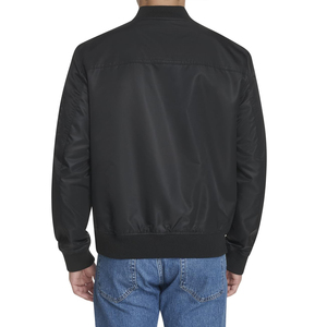 Dernière tendance de la mode, veste bomber en nylon à fermeture éclair unie pour homme, style streetwear décontracté d'hiver - Product Image 2