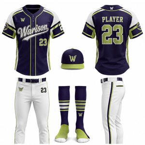 Wholesale Baseball Uniform Kit 100% Polyester Unisex Breathable Softball Jersey Pant Socks And Caps Set For Adult's - Product Image 5