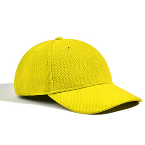 Casquette de baseball jaune en maille à 6 panneaux unisexe ajustée décontractée printemps-été couleur unie respirante pour le sport - Product Image 1