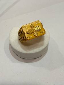 Anillo de latón chapado en oro al por mayor para hombre con diseño floral, joyería de moda llamativa, regalo hecho a mano, producto a granel - Product Image 2