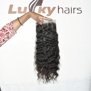 Extensiones de Cabello Ondulado Natural Sin Procesar con Cutícula Alineada, Cierre HD 6*6 de Doble Trama Procesado a Máquina, Cabello Virgen Remy Indio - Product Image 1